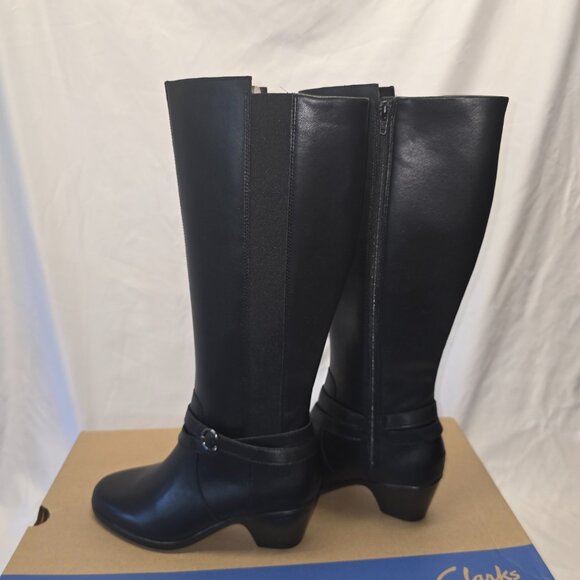 Clarks Emily 2 Dream Black Leather Knee High Boots, Women's Size 7.5M, NIB - Picture 5 of 8